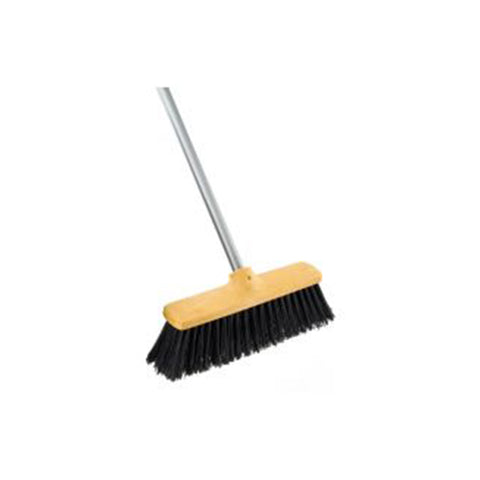 DIRT PUSH BROOM WITH HARD BRISTLES