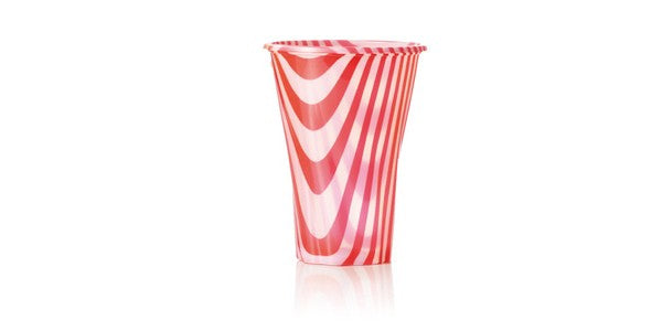 BICCHIERE DRINK MIX CC.400 STRIATO ROSSO  50pz