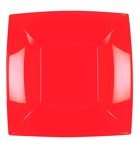 GOLD PLAST "RED" SQUARE DEEP PLATES 25pcs
