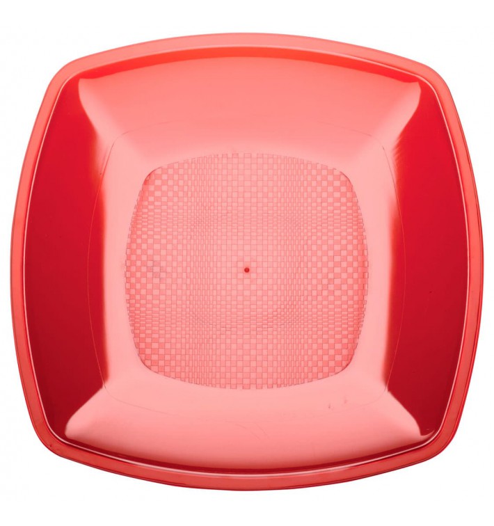 GOLD PLAST PIATTI PIANI QUADRATI "ROSSO"  25pz