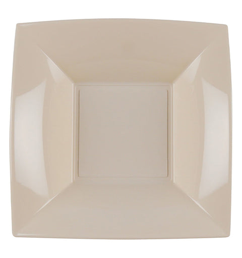GOLD PLATE "CHAMPAGNE" SQUARE DEEP PLATES 25pcs