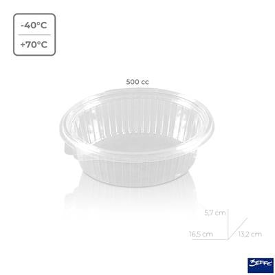 Contenitori tondi Alphavik con coperchio 50 pz