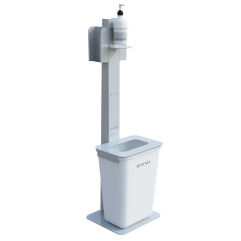 Hand sanitizer stand with glove pocket and waste bin (can be combined with code 390900000 WASTE)