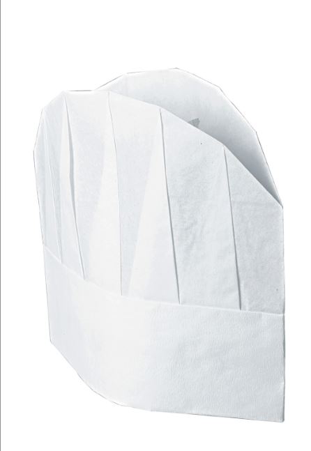 CAPPELLO DA CUOCO BIANCO H.23 CM.  10pz